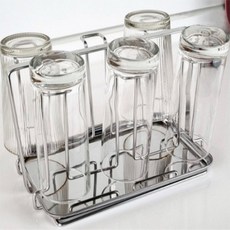 Lovett Home 不銹鋼6杯架+水盤+矽膠帽10p套裝, 銀色, 1套