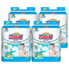 GOO.N 大王 輕薄舒爽黏貼型尿布 7~12kg, M, 240片