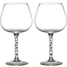 週三公休 扭紋水晶紅酒杯, 2個, 490ml
