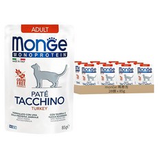 monGe 瑪恩吉 MONO無穀主食肉醬餐包 成貓, 28個, 85g, 火雞