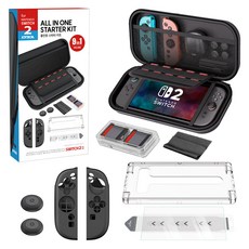JOYTRON Nintendo Switch 2配件多合一入門組 7件組, 1套, 黑色, SW2-KIT01