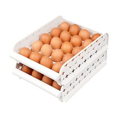 Saenghwalgongsik 抽屜式雙層20格雞蛋托盤 2入, 白色, 2個