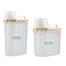 파스텔펫 반려동물 파스텔 사료통 2종 세트 FREE, 베이지, 1개