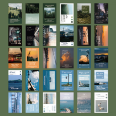 Leovins 感性室內裝飾明信片卡 三里清風 30款套組, 混合顏色, 1套