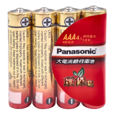 Panasonic 大電流鹼性電池 4號, 4顆, 1組