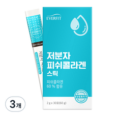 내츄럴플러스 에버핏 저분자 피쉬 콜라겐 스틱 30포 1박스, 60g, 3개
