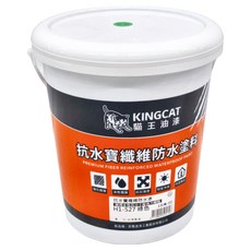 KINGCAT 貓王油漆 抗水寶纖維防水漆 綠色, 3785ml, 1桶