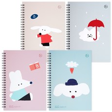 Mungu Boba A5 舒適抗菌筆記, 4本, 混合