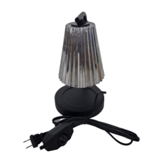 復古玻璃融蠟燈, 28-002-BK, 黑色, 玻璃燈罩, 原木底座, 鐵製燈架