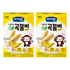 아이얌 구워만든 순곡물바 실속형, 바나나맛, 250g, 2개