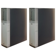 MiDAS HYUNPOONG 透明文件夾 索引 A4 100頁, 黑色, 2個