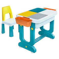 成長積木畫板桌椅組 多功能兒童學習桌 益智玩具, 1組