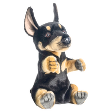 HANSA TOY 杜賓犬手偶，絨毛填充玩具, 1個, 1