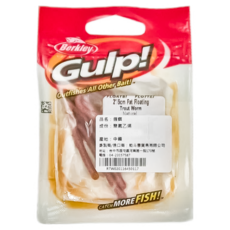 Berkley 貝克力 Gulp! Fat Floating Trout Worm 棒棒蟲 軟蟲 路亞 棒蟲 GHFFTW2-NAT 2吋, 自然色, -, 1包