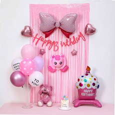 P&B UNITY 粉紅蛋糕氣球拉花窗簾組, 05 粉紅哈趣萍, 1套