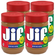 Jif 지프 크리미 땅콩버터, 454g, 4개