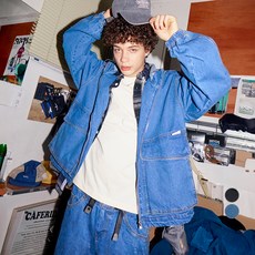 OUTDOOR PRODUCTS 男女通用丹寧連帽寬鬆版夾克