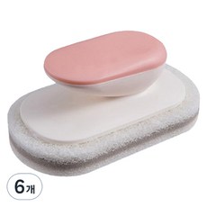 쓱홈 手柄海綿清潔刷 粉紅色, 6個