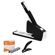現代辦公室 Paper Friend 一次可釘240張 大型釘書機 HDS-240 + 釘書針 + 除針器組合, 1套, 黑色