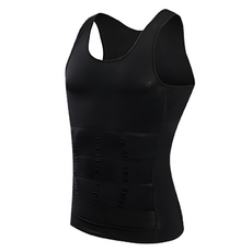 A-ZEAL 坦克加壓機能背心, X型設計塑造背部, 加壓腰部兩側, XL, 黑色