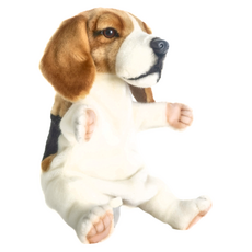 HANSA TOY 獵犬手偶，毛絨填充玩具, 1個
