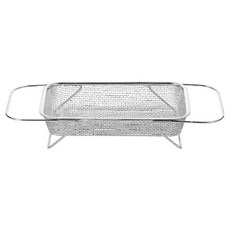 日本 SP SAUCE 不銹鋼濾網伸縮瀝水籃 窄款, 銀色, 1個, 1層