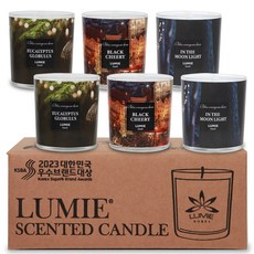 LUMIE CANDLE Blanc Candle 黑櫻桃 150g x 2入 + 尤加利 150g x 2入 + 月光下 150g x 2入 套組, 黑櫻桃, 尤加利, 月光下, 1套