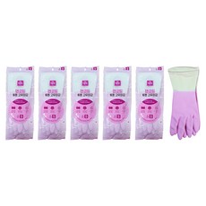 태화 면코팅 투톤 고무장갑 양손착용, 핑크, 소(S), 5세트