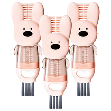 小麥購物 杯蓋清潔刷 G767 12.7 x 4.3 x 1.8cm 37g, 粉兔兔, 3個