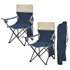 디유 아웃도어 접이식 캠핑 체어 2종 + 전용가방 2종 세트, 네이비투톤 + 네이비투톤, 1세트