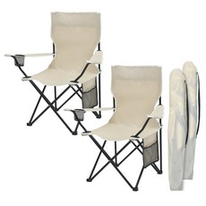 디유 아웃도어 접이식 캠핑 체어 2종 + 전용가방 2종 세트, 아이보리 + 아이보리, 1세트
