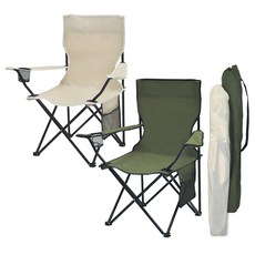디유 아웃도어 접이식 캠핑 체어 2종 + 전용가방 2종 세트, 아이보리 + 카키, 1세트