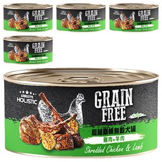 ABSOLUTE HOLISTIC 無穀狗罐, 雞肉 + 羊肉, 80g, 5罐