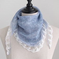 BABISOO 薄透蕾絲亞麻絲巾