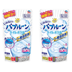 EARTH 地球製藥 抑菌發泡馬桶清潔粉, 日本熱銷,一袋一次無需測量,鹽素系配方, 180g, 2包