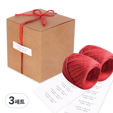 indi.k 摩登牛皮禮物盒3號 15入 + 拉菲草 2入 + 標籤 20入, 牛皮, 3套