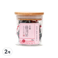 운남보이차 보이꽃차 장미 유리병 S, 64g, 1개입, 2개