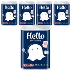 Hello Tissue Clean Deco Extra Long天然紙漿2層衛生紙, 5個, 210張