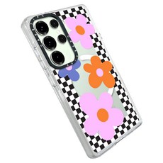 케이스티파이 CheckeRed Floral Frame 클리어 맥세이프 휴대폰 케이스