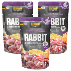 BELCANDO 柏肯特 成犬主食鮮肉包, 兔肉, 125g, 3包