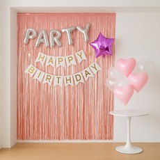 파티쇼 파티은박수술커튼 4p, 로즈골드, 4개