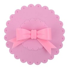 400136 蝴蝶結矽膠杯蓋, 粉色, 1入