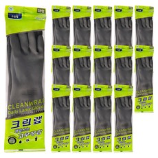크린랩 매일쓰는 고무장갑, 그레이, 대(L), 15개