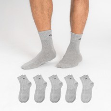 에이원패션 남성용 실속형 로고 미니 중목 양말 5컬레