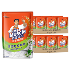 威猛先生 地板清潔劑 清新早晨 補充包, 1.8L, 12包