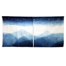 ORANGE PLUS 悅康品家 門簾 850 x 600mm 棉麻材質, 微風藍染