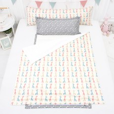 Coney Island Eco Premium 多合一午睡被套超細纖維+雲棉填充材料+防水袋隨機發送, 復古長頸鹿款 象牙白