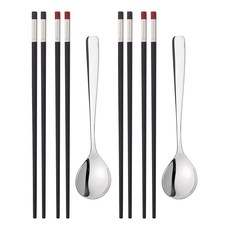 ZWILLING 雙人 Chopstick 筷子套裝 10 件, 銀色, 4雙筷子 + 2支湯匙, 1組