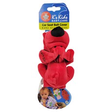 K's Kids 奇智奇思 柏德烈汽車安全帶護套 100%棉天鵝絨 適用年齡0~6歲, 紅色, 1個
