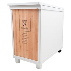 TEnma 天馬 INTERIOR BOX上掀式多功能附輪收納櫃 小尺寸 附後腳輪 寬24x深45x高39cm 容量約28L, 松木紋, 1個